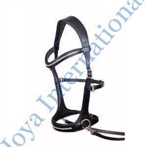 Horse Leather Anatomic Snaffle Bridle with Reins