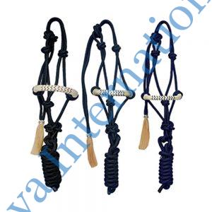 Horse Tack Nose Band Braided by Raw hide Rope Halter