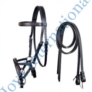 Horse Western Rhinestone Bitless Sidepull Bridle