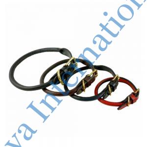 Buckled Rolled Leather Dog Collar