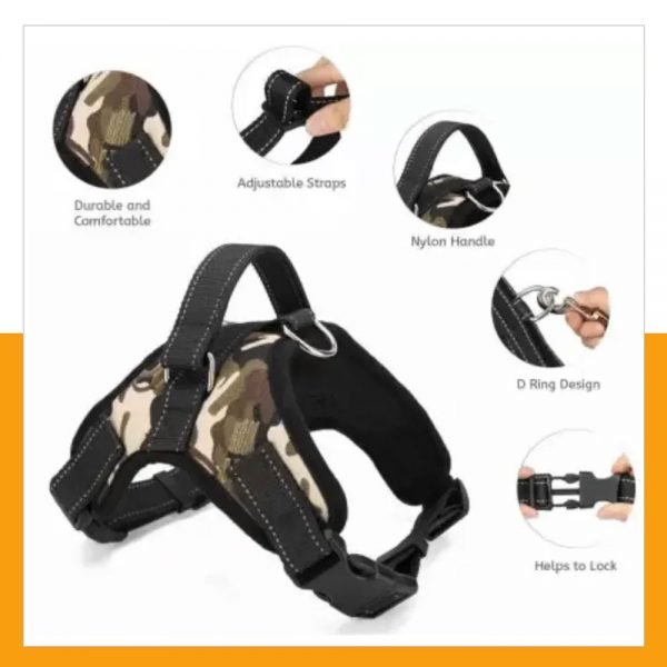 Dog-Harness-Adjustable-Vest-Chest-Belts-for-Labrador-and-Pug-(Large,-Army-Green)-Dog-Safety-Harness-3