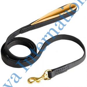 Padded on Handle Leather Dog Leash for Walking and Training