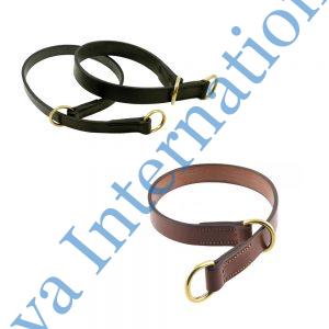 Flat Leather Slip (Choker) Dog Collars