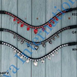Hot Sale V Shape Crystal English Bling Curved Western Browbands