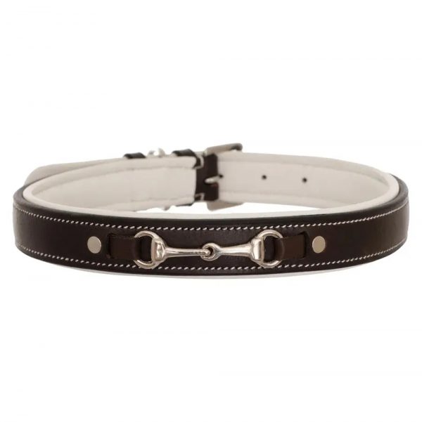 Silver-Snaffle-Padded-Leather-Dog-Collar---White-Padding1 Silver-Snaffle-Padded-Leather-Dog-Collar---White-Padding1