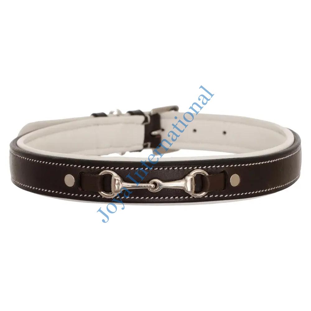 Silver-Snaffle-Padded-Leather-Dog-Collar---White-Padding1 Silver-Snaffle-Padded-Leather-Dog-Collar---White-Padding1