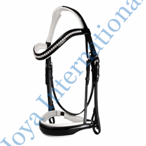 Black Patent Leather Bridle with White Padding