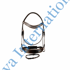 Rose Gold Patent Leather Horse Bridle Color Brown