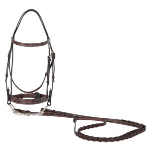 Fancy Stitched Wide Noseband Bridle Australian Nut