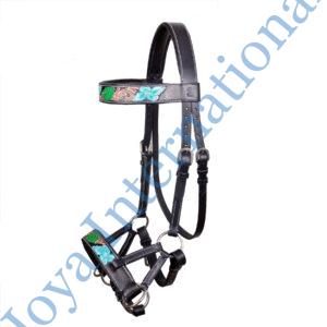 Antique Floral Tooled Bitless Sidepull Bridle
