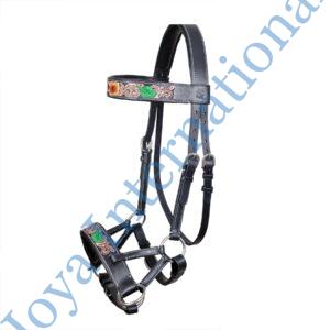 Handmade Floral Tooled Bitless Sidepull Bridle
